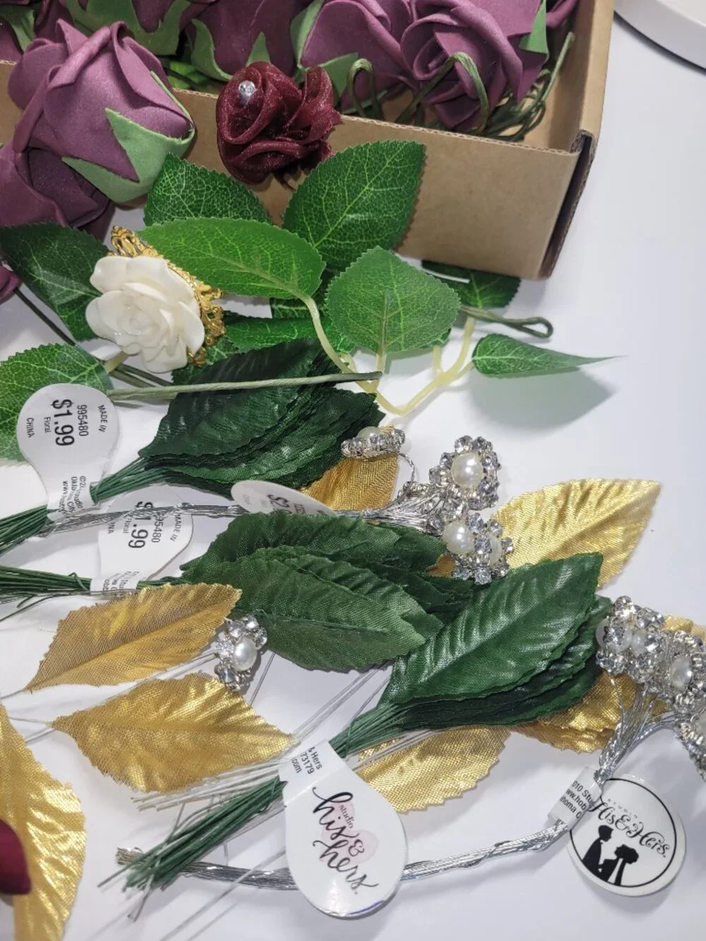 Lot of Roses Pearls Gems Tealight Holders & More Wedding Halloween Decor